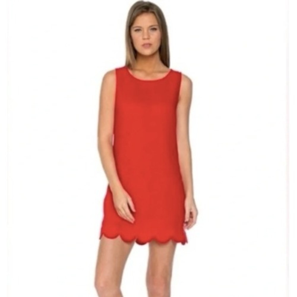 Kate Spade x Target Red Scalloped Hem Shift Mini Dress Size L